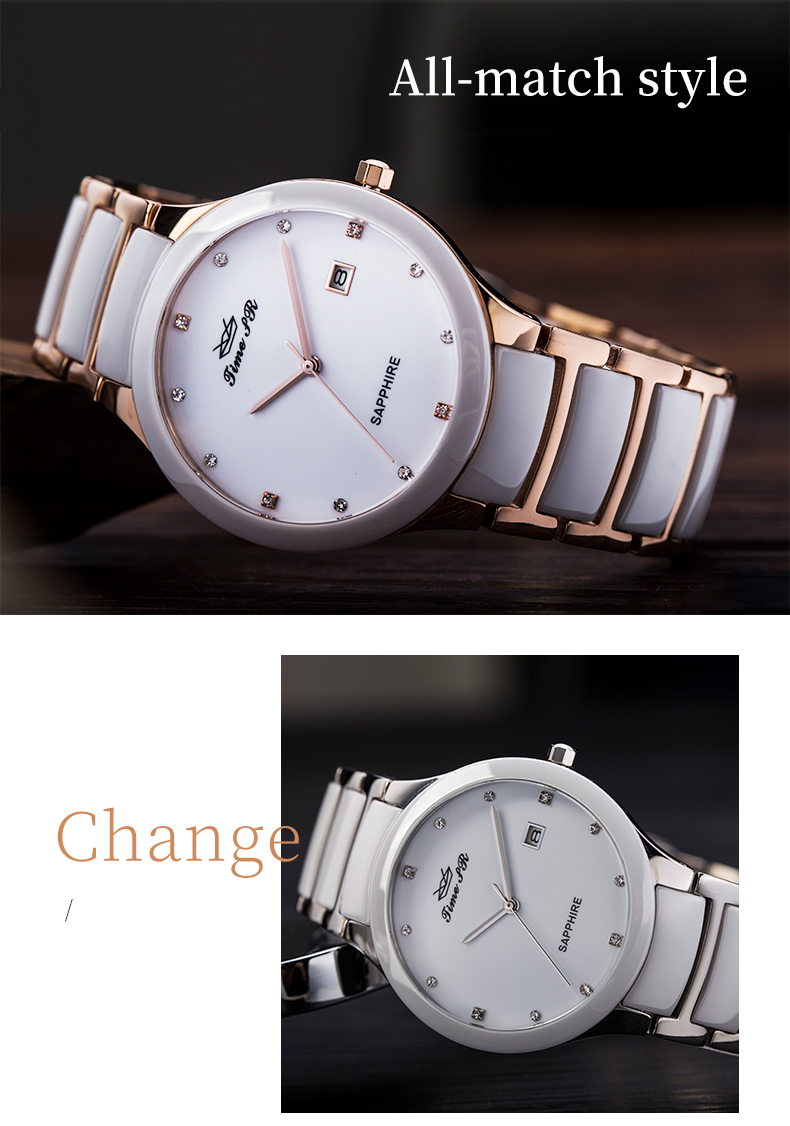 Reloj de pareja de cuarzo Reloj de cerámica