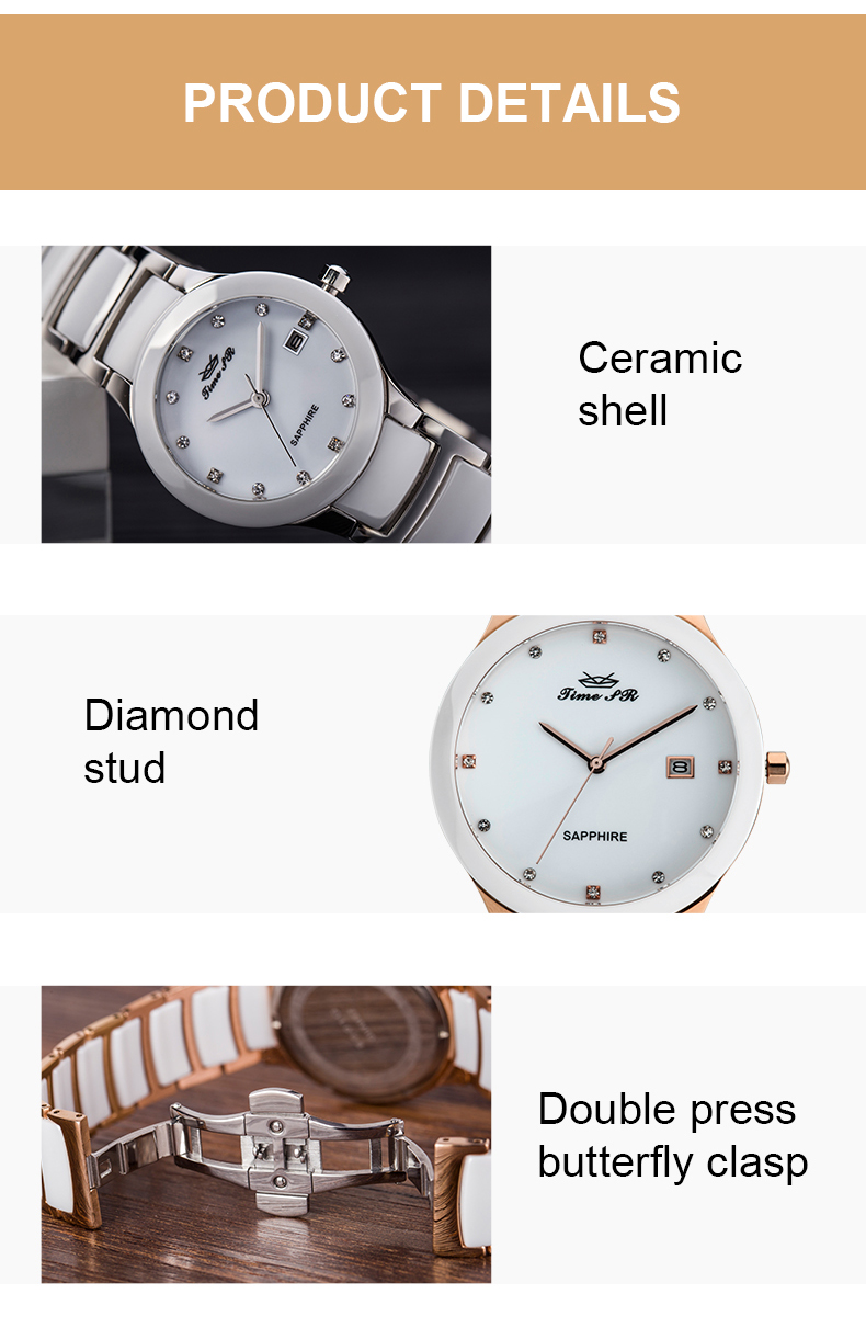 Reloj de pareja de cuarzo Reloj de cerámica
